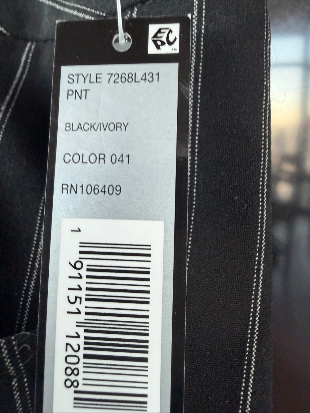 NWT Tahari Arthur S. Levine Black Pinstripe Trousers Dress Pants 20W - Picture 7 of 15